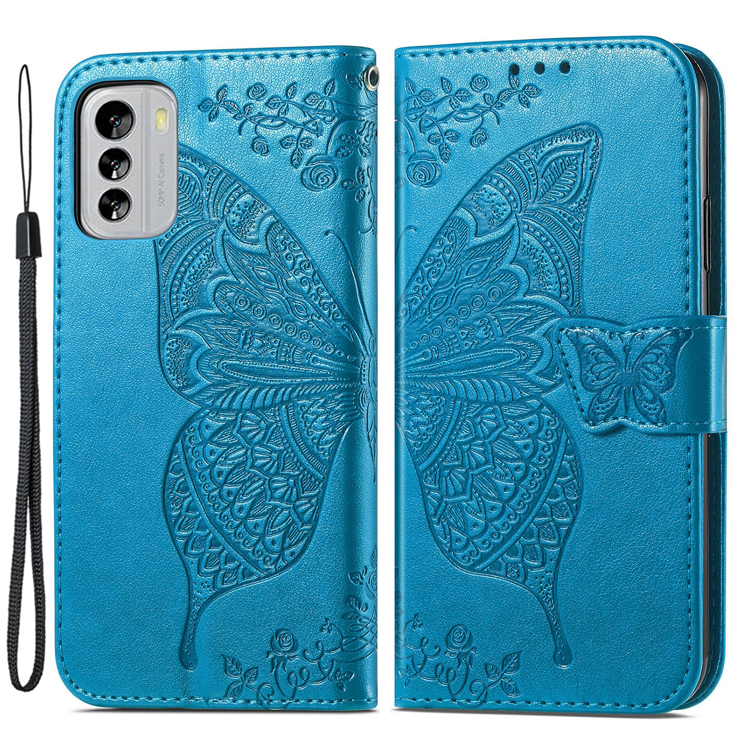For Nokia G60 5G PU Leather Magnetic Closure Phone Wallet Cover Imprinted Butterfly Pattern Fully Wrapped Stand Case For Nokia G60 5G PU Leather Magnetic Closure Phone Wallet Cover Imprinted Butterfly Pattern Fully Wrapped Stand Case